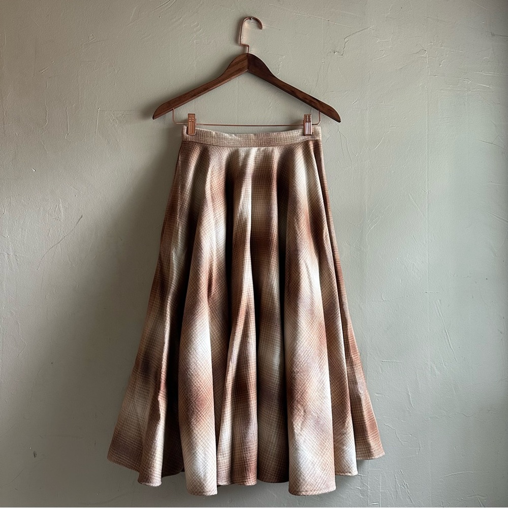 Vivian of Holloway plaid wool circle skirt